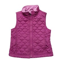 L.L. Bean Vest Kids Medium 5-6 Pink Quilted Insulated Puffer Zip Winter