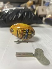 Vintage Pecking Chicken Wind Up Tin Toy With Key