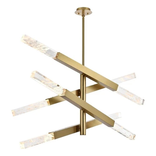 Elegant Lighting Ari 4-Bar Pendant in Satin Gold - Picture 1 of 8