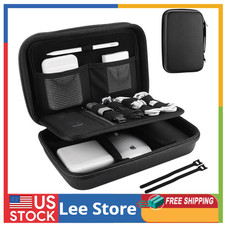 Hard Travel Electronic Organizer Case for Large - 9.9 x 6.3 x 2.56 Inch Black