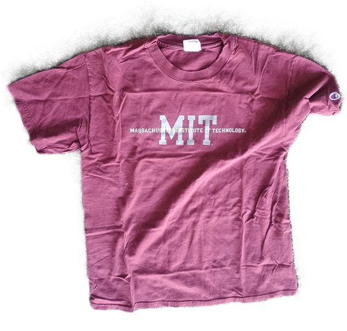 MIT T-Shirt Burgundy Short Sleeve L Large VINTAGE FAIR AS IS ~ NO RETURN