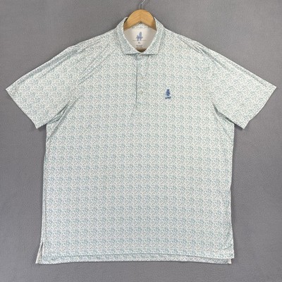 Johnnie O Polo Men XL Short Sleeve Cocktail Micro Print Short Sleeve Performance