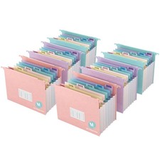 Tbay 6-Pack Expanding Hanging File Folders for Filing Cabinet, 7 Accordion Po...