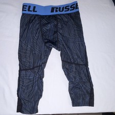 Russell Dri-Power 360 Boys Base Layer Compression Leggings M (8) Black/Blue