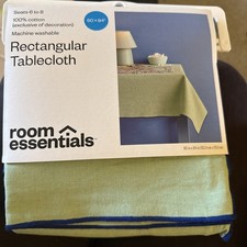 Room Essentials Rectangular Tablecloth 60" x 84" 100 Cotton Green