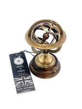Antique Style Brass Armillary Sphere Astrolabe Nautical Marine Tabletop Globe 15