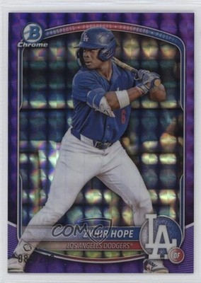 2025 Bowman Chrome Prospects Purple Geometric Refractor 84/250 Zyhir Hope 11s9