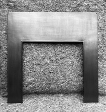 RESTORED CAST IRON FIRE SURROUND FIREPLACE INSERT SQUARE FRAME EDGE