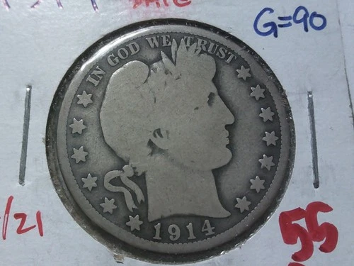1914-P Barber Half Dollar
