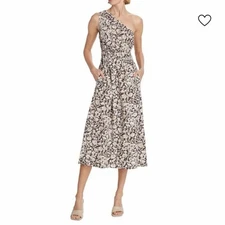 Rails Selani Floral One Shoulder Midi Dress in Russet Floral Size XS