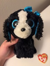 Ty Beanie Boos Tracey Poodle Dog Beanbag Plush Toy Black White w/ Tags 2016 6"