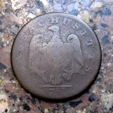 1787 MASSACHUSETTS  COLONIAL CENT  ~  ABSOLUTELY NO CORROSION OR OTHER ISSUES!