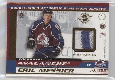 2001-02 Pacific Vanguard 21/47 Greg de Vries Eric Messier #37 Patch 2d8