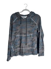 Sundry Camo Pullover Hoodie Sweatshirt Soft Made in USA Women Size 3 EUC