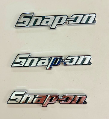 3PCs SNAP-ON TOOL BOX LOGO EMBLEM Chrome Silver Badge Decal 8'' INCH LONG - NEW