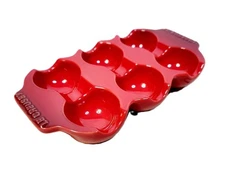 Le Creuset Egg tray for 6 eggs 4.3" × 7.9" × 1.6" Red New  Japan