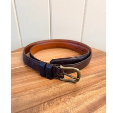 Vintage 80s COACH New York City Belt Brown Leather Size 38 Brass Rare 6602