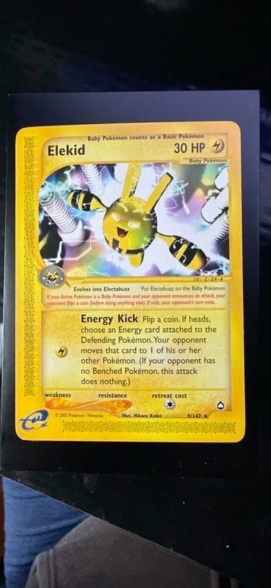 Pokemon TCG Aquapolis Elekid 9/147 Holofoil MP 2002 WotC Vintage Classic Card