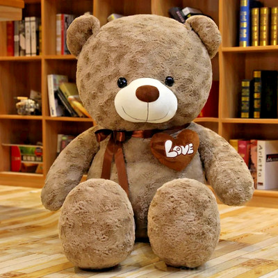 Soft Plush Teddy Bear with Bow & Heart Patch-Cute Gift for kids & Loved Ones