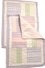 2 Pottery Barn Kids Quilted Pillow Shams Plaid Standard 27" Pink Purple Pastel