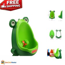 Portable Frog Urinal for Boys - Easy Clean  Fun Aiming Target, Blackish Green