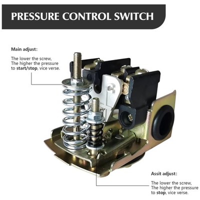 Well Pump Auto Pressure Switch - Adjustable Differential