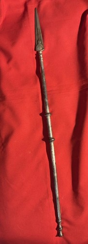 RARE 18C.India SAINTIE-Persia JARID-Fine Antique WOOTZ Katar Head-PARRYING Spear