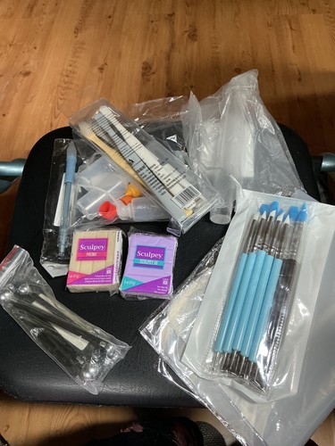 Lot of unused Sculpey clay & clay working tools