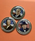 Colorized Kennedy Half Dollars Victors of World War 2