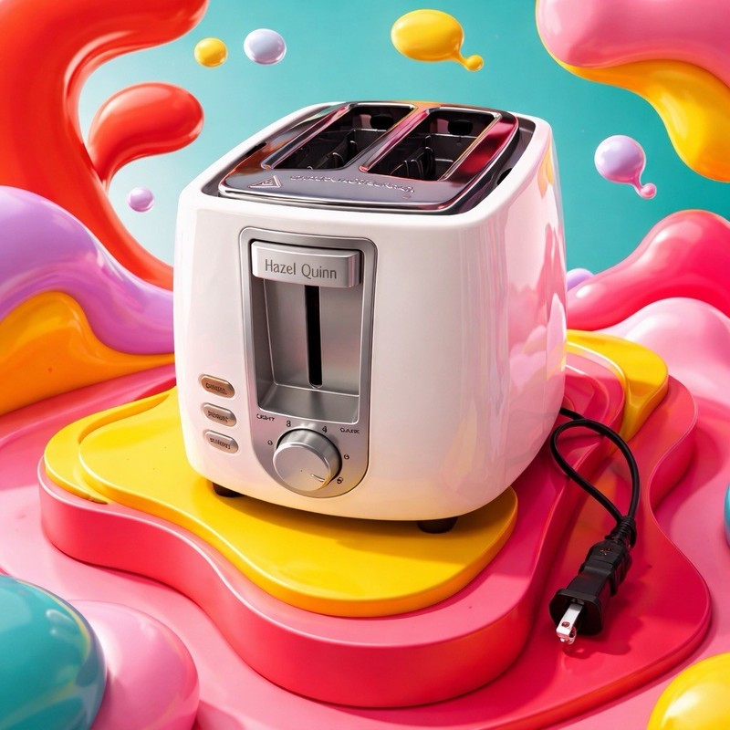 Hazel Quinn 2-Slice White Toaster Cancel Reheat Defrost Variable Browning