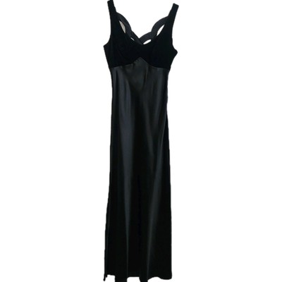 Vintage Zum Zum Prom Dress Maxi Gown 3/4 Black Velvet Goth Y2K Witchy Babydoll