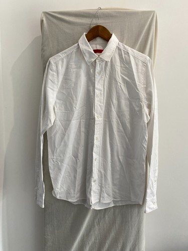 HUGO BOSS White Straight Fit Long Sleeve Shirt Size S