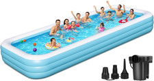 Large Inflatable Pool 180" x 76" x 22" Oversized Swimming Pool for Kids and Adul