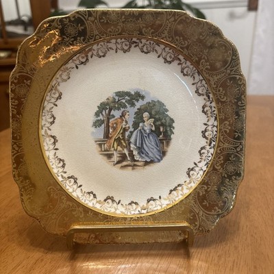 New York Atlas China Dessert Plate Warranted 22 Karat Gold