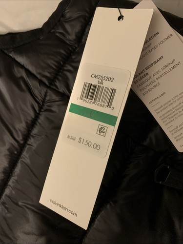 NWT Calvin Klein Large Infinite Stretch Puffer Vest Black So Soft - Picture 8 of 11