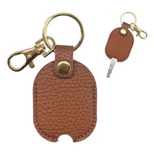 Leather Car Key Cover, Stylish Car Keys Sleeve Protector, Brown Brown, 1 PCS