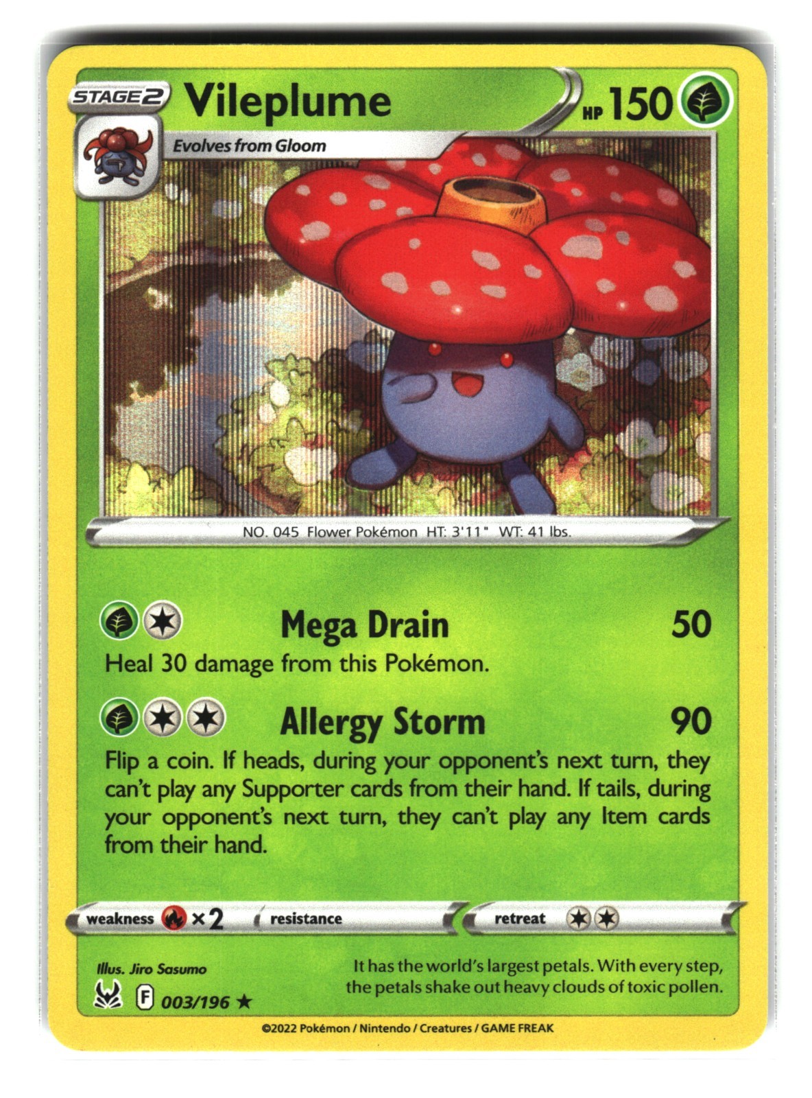 Vileplume 003/196 Holo Lost Origin Pokemon Card NM