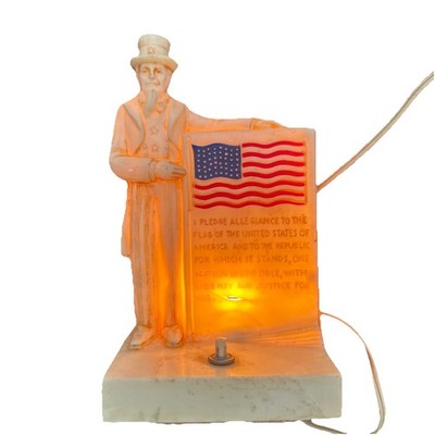 Vintage Uncle Sam w Pledge of Allegiance Night Light Bank