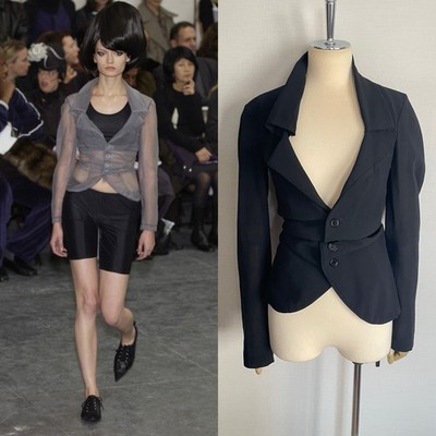 Junya Watanabe Comme des garcons Rare Vintage Black Sheer Jacket Made in Japan