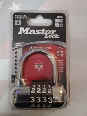 Master Lock 2-1/4 in. W Hardened Steel 4-Digit Combination Padlock 1523D