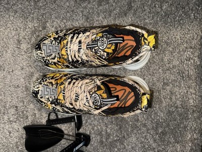 Versace Chain Reaction Baroque Floral Sneakers with Original Dust Bag size 44 EU