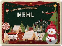 Blechschild 30X40 Cm WeihnachtsgrüßE Aus Kehl Weihnachten Fest Deko Geschenk Met
