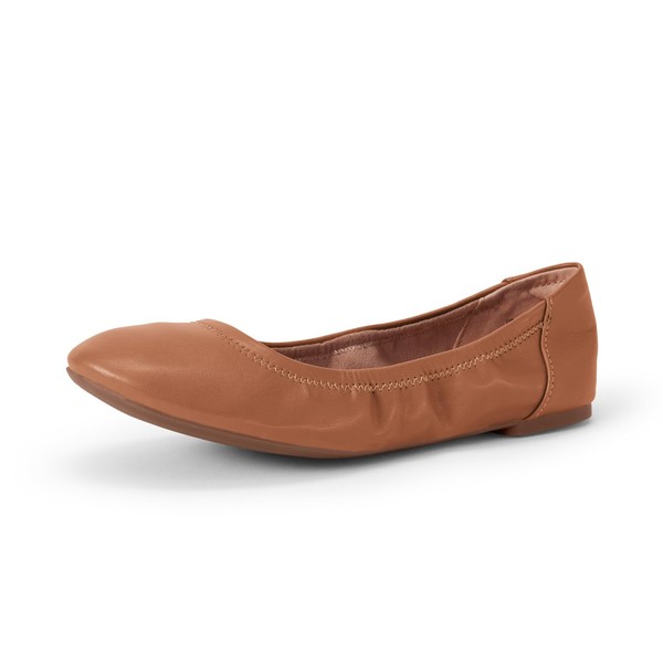 Ballerinas Damen Slip-On, Kamelbraun, GrößE 39 Eu, Weit, Amazon Essentials-image