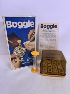 Vintage 1976 Boggle Parker Brothers Hidden Word Game 2 to 6 Players Ages 8+