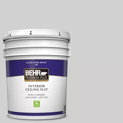 5 Gal. #N520-1 White Metal Ceiling Flat Interior Paint