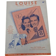 Louise Sheet Music You Can't Ration Love Betty Rhodes Johnnie Johnston 1929