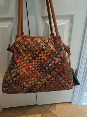 BOLIVIA GENUINE LEATHER Rainbow Woven BOHO Textile BackPack Aguayo Bag - Etsy main image 3