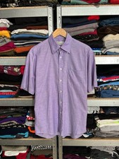Vintage Yves Saint Laurent Short Sleeve Shirt Button Up Pink Color YSL Size 39