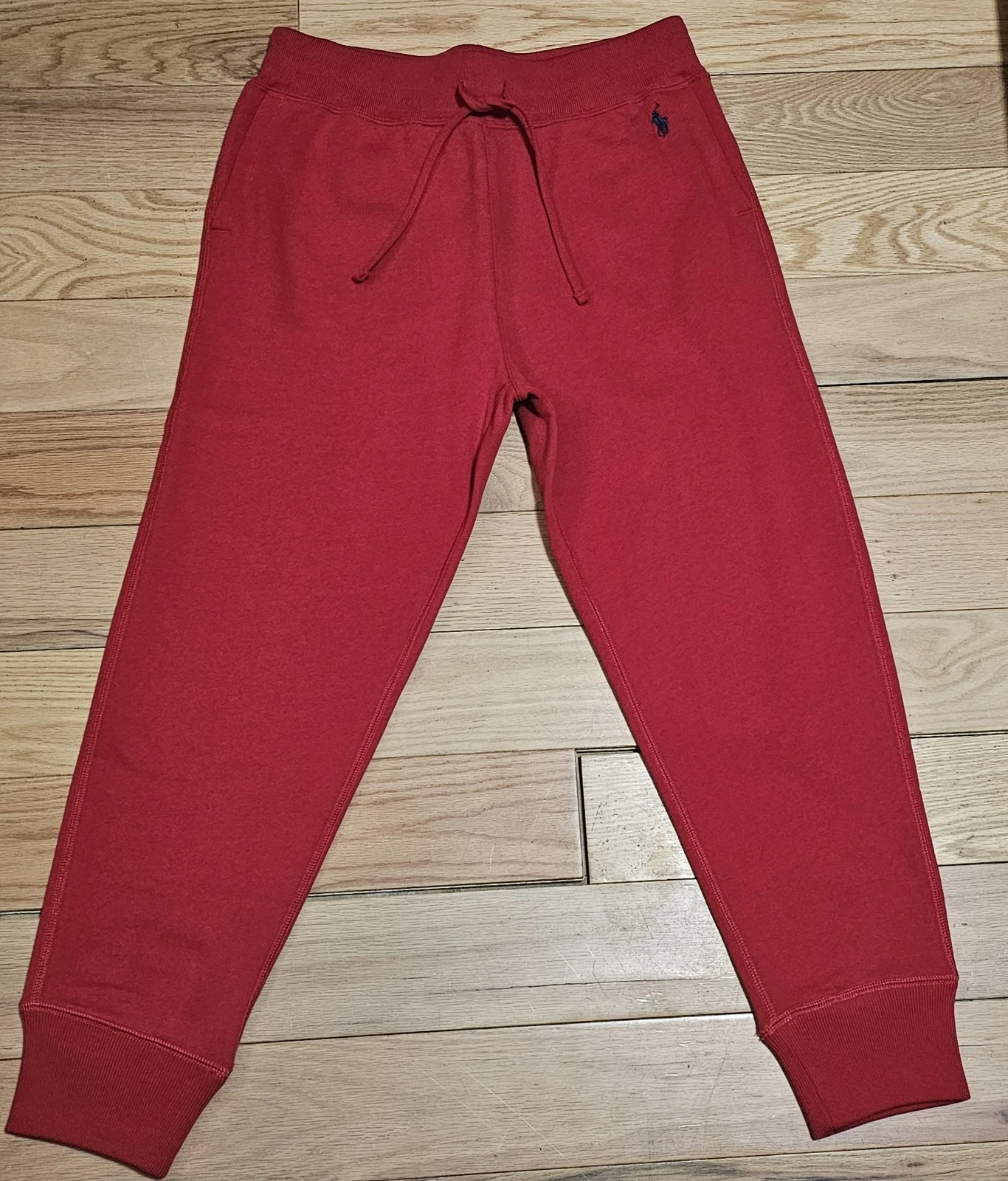 NWOT Polo Ralph Lauren Women's Red Double Knit Fleece Sweatpants Jogger