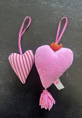 2 x HABA Herzanhänger mit Krone Stoffherzen Herzen Herz Kinder Prinzessin